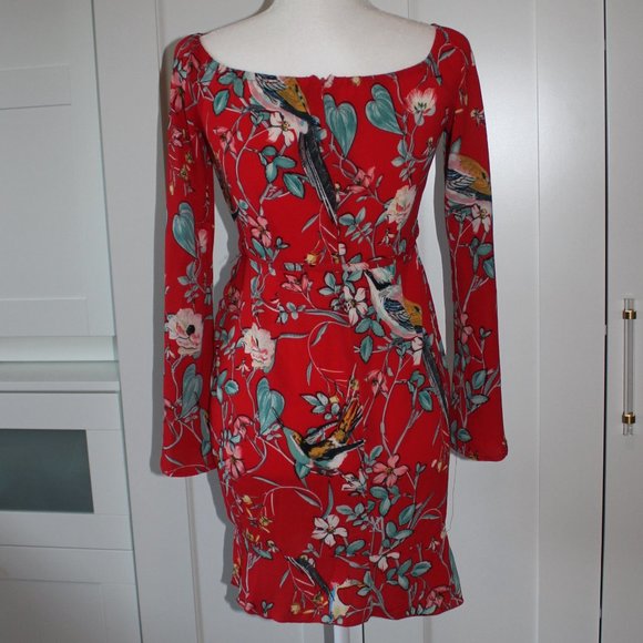 Red Floral Missguided Sun Dress- NWT - Picture 5 of 5